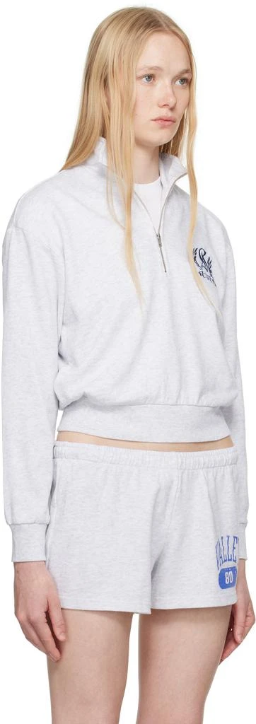 SKIMS Gray Lightweight Fleece Shrunken Quarter Zip Sweatshirt 2