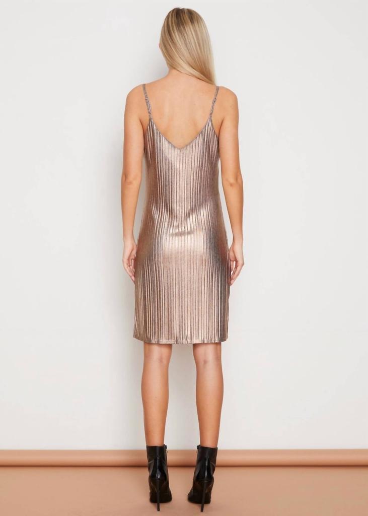 MINKPINK Crinkle Slip Dress In Metallic