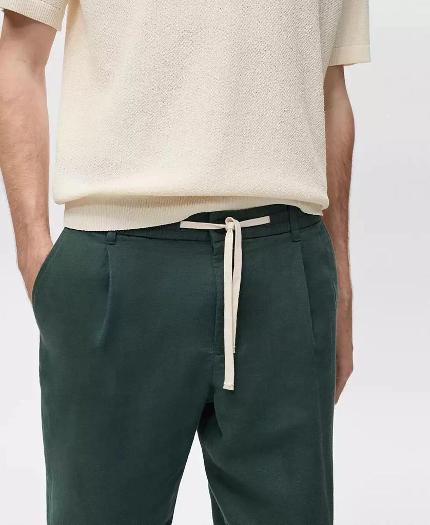 Mango Men's Slim-Fit Linen-Blend Drawstring Pants 7