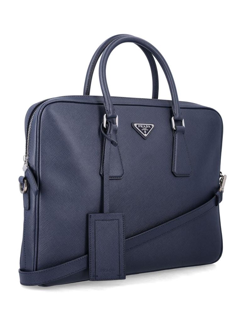 Prada Prada Saffiano Leather Work Bag With Shoulder Strap