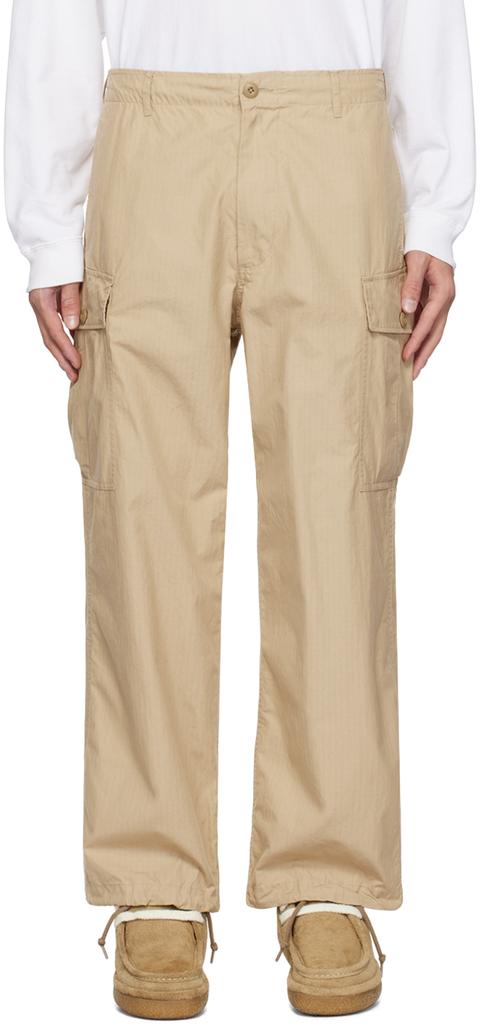 Palace x Beams Plus Pleated Twill Trousers Beige Men's