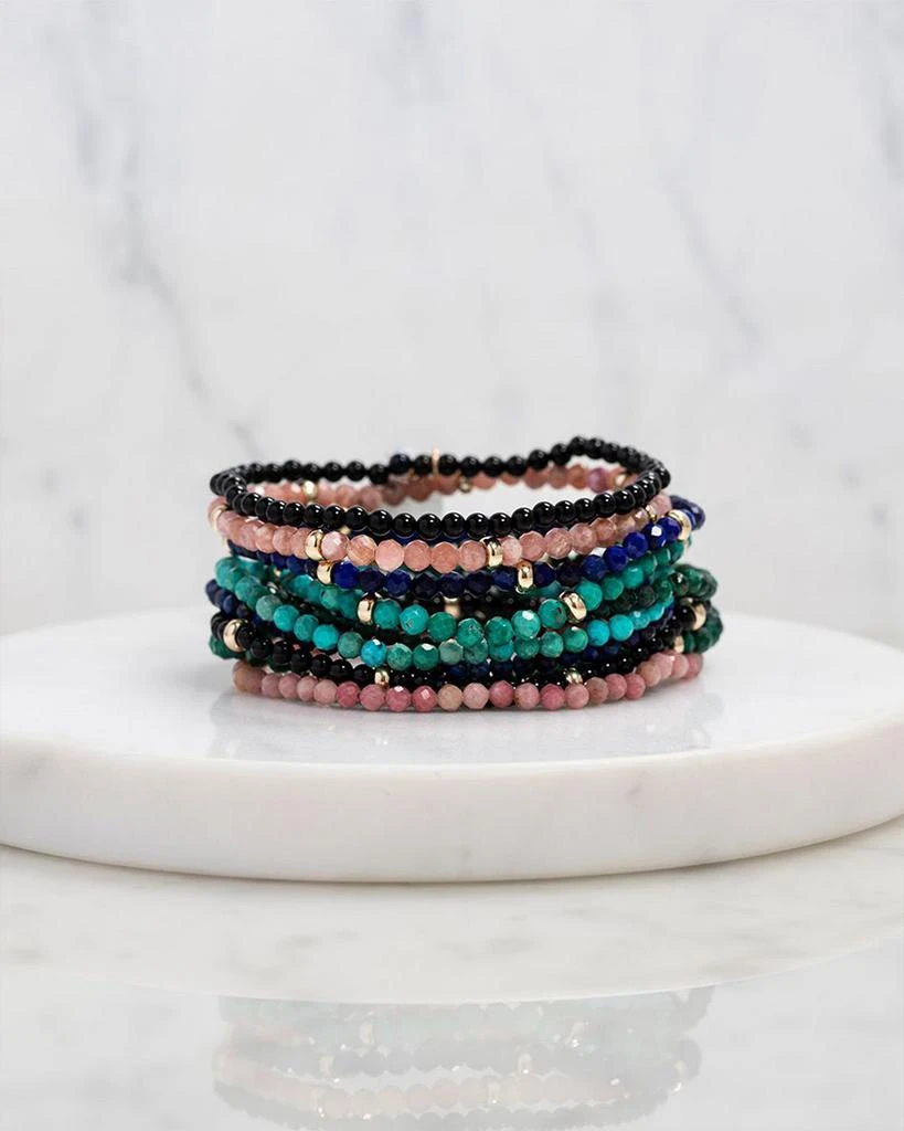 Zoe Lev Rhodocrosite Bead Stretch Bracelet 4