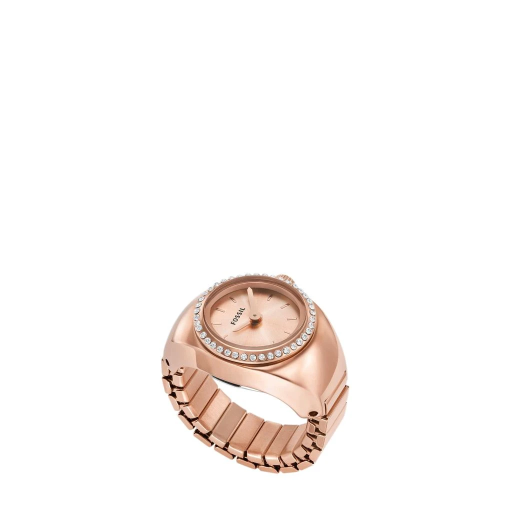 Fossil Women's Watch Ring Two-Hand, Rose Gold-Tone Stainless Steel Watch 1