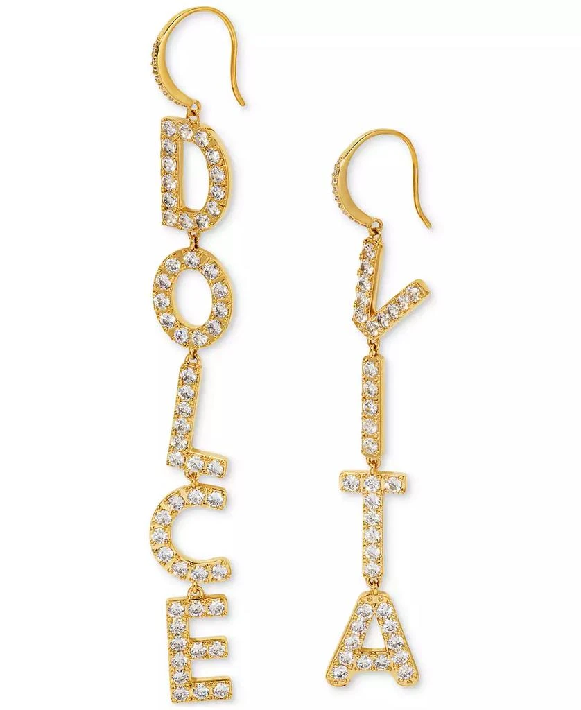 Nadri AJOA by 18k Gold-Plated Pavé "Dolce Vita" Linear Drop Earrings 1