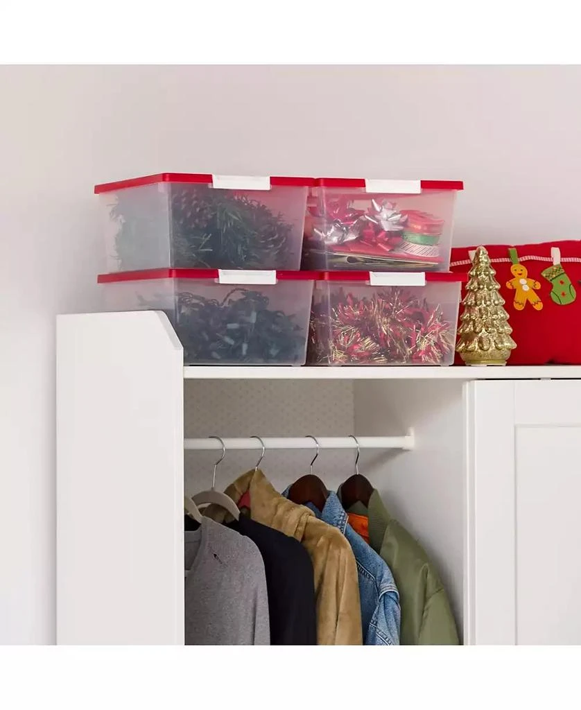 IRIS USA 12 Qt. Plastic Holiday Storage Bins Containers with Lids, Clear - 2