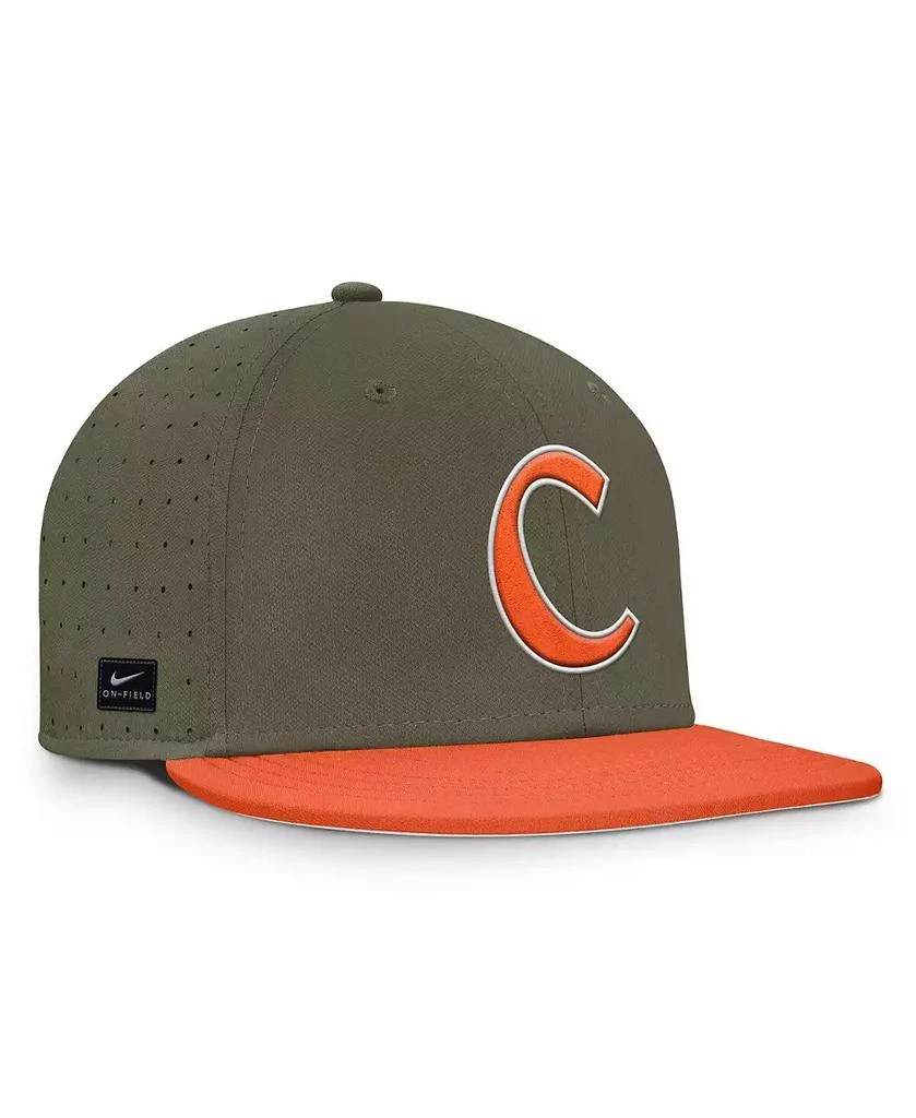 NIKE Men's Olive Clemson Tigers On-Field Dugout True Performance Fitted Hat 3