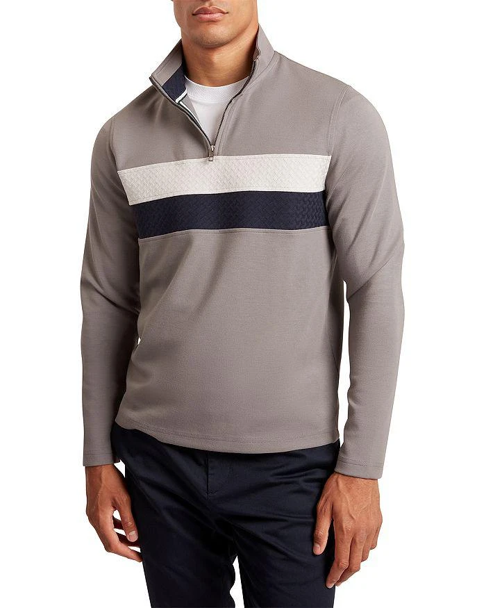 Ted Baker London VIKTORO T Stitch Contrast Panel Half Zip Top