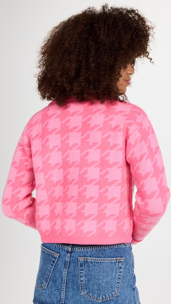 English Factory Knitted Houndstooth Cardigan