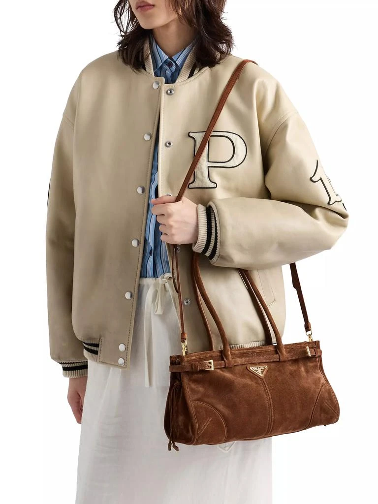Prada Bonnie Medium Suede Top Handbag 9