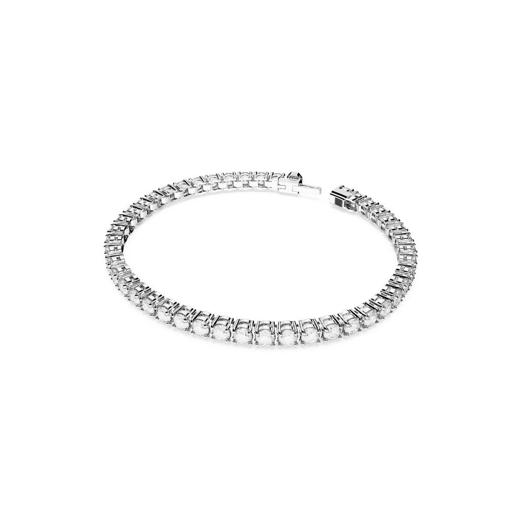 Swarovski Matrix tennis bracelet round cut pink rhodium plated 6