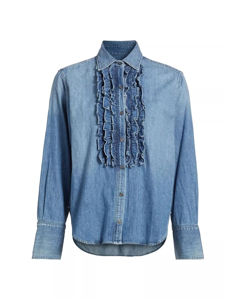 Citizens of Humanity Alta Denim Ruffled Tuxedo Shirt 1