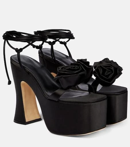 Magda Butrym Appliqué satin platform sandals 1