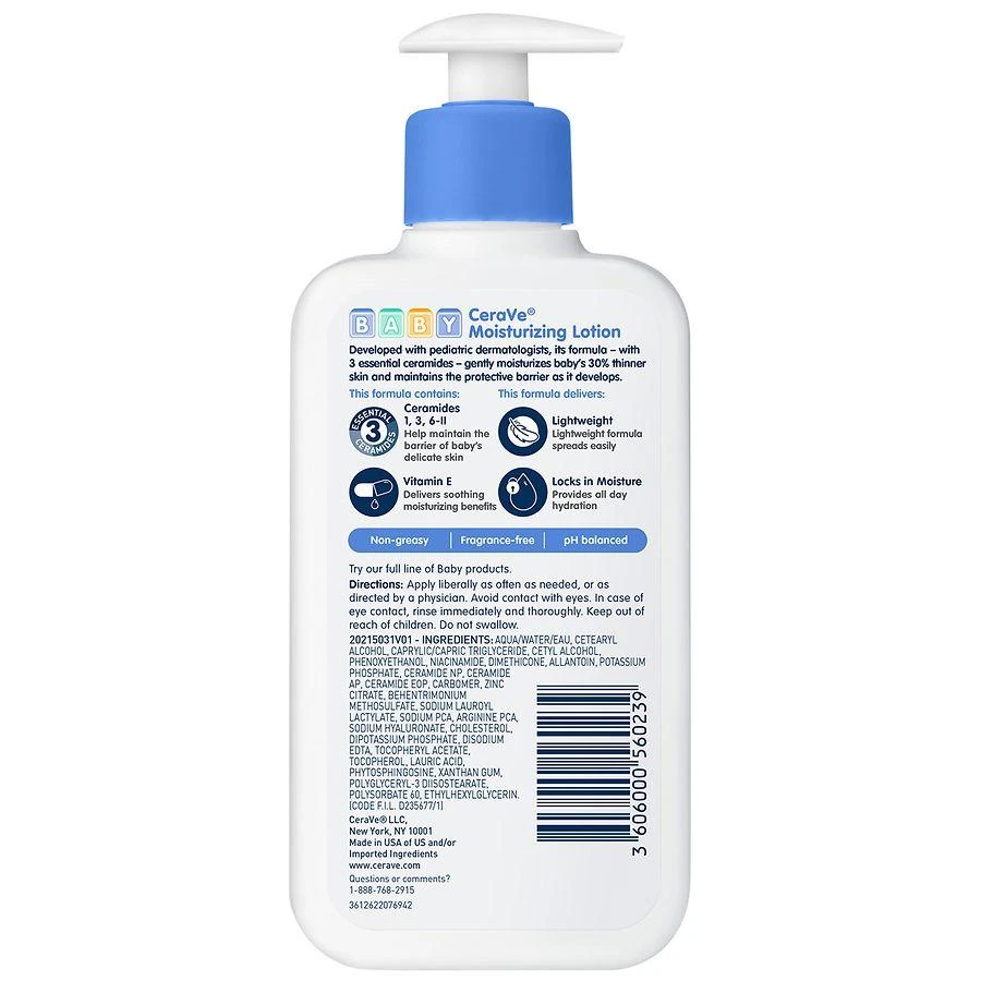 CeraVe Gentle Baby Moisturizing Lotion with Hyaluronic Acid and Ceramides 7