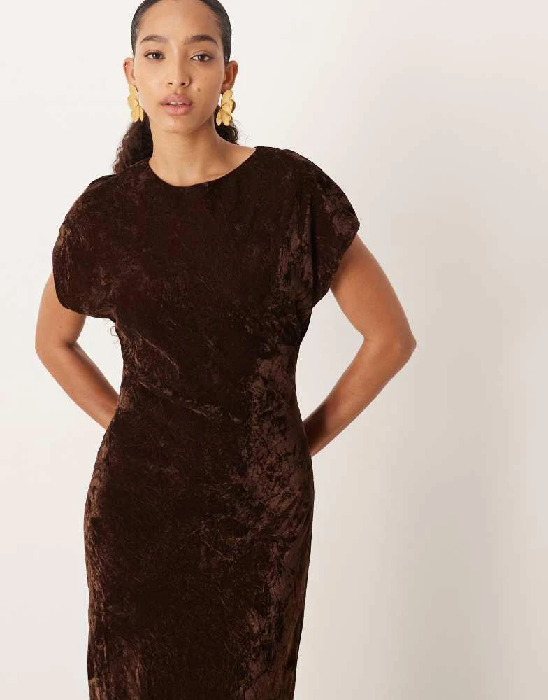 knee length dresses for ladies Black Velvet Shirt Midi Dress – Mint Velvet main image 0
