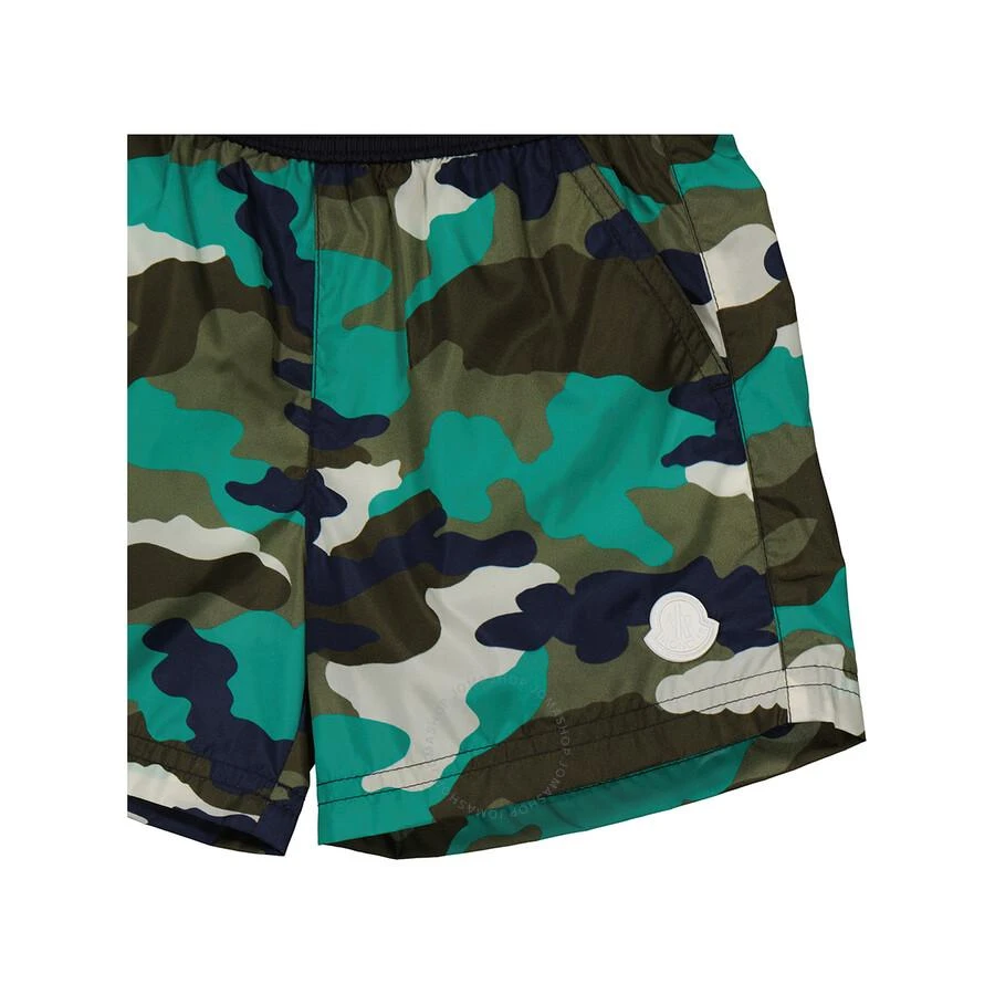 Moncler Kids Bright Green Camouflage-Print Swim Shorts 3