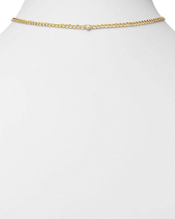 Zoe Lev 14K Yellow Gold Diamond Cuban Link Choker Necklace, 15"