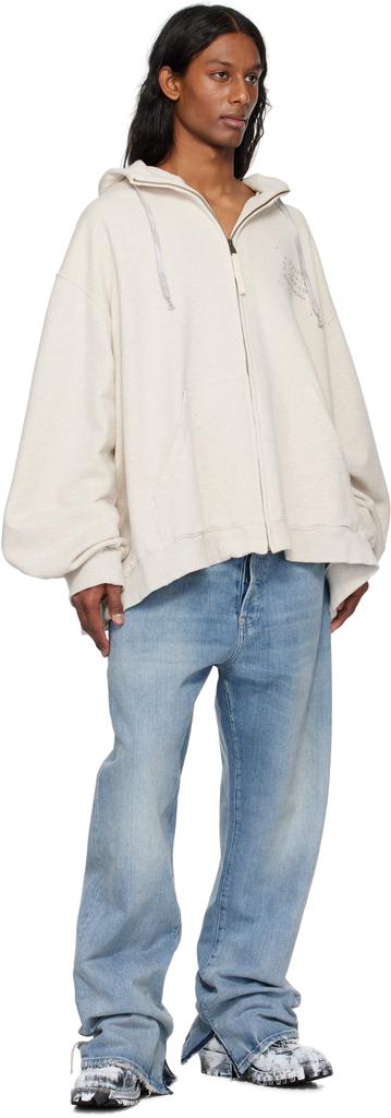 Maison Margiela メゾンマルジェラ / Stamp Logo Zip Hoodie MAISON MARGIELA Off-White Stamp Logo Zip Hoodie - Hoodies