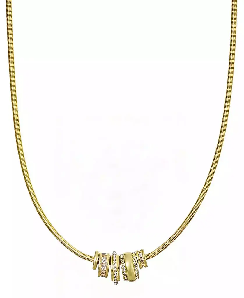 ADORNIA Gold Sliding Rings Collar Necklace