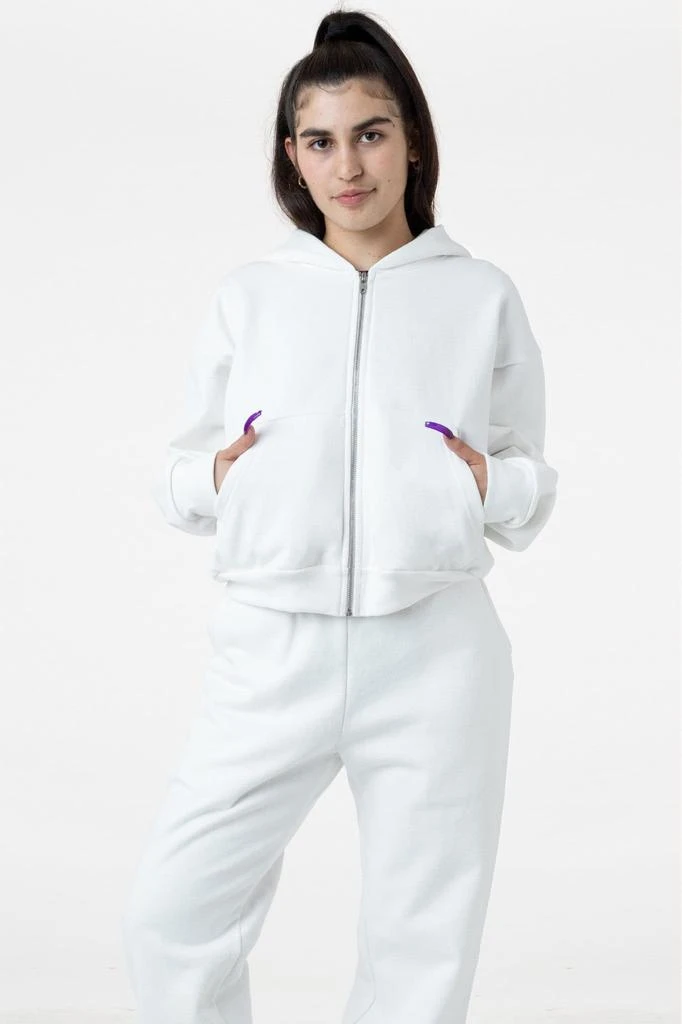 Los Angeles Apparel HF16 - Heavy Fleece Cropped Zip-Up Hoodie (Piece Dye) 7