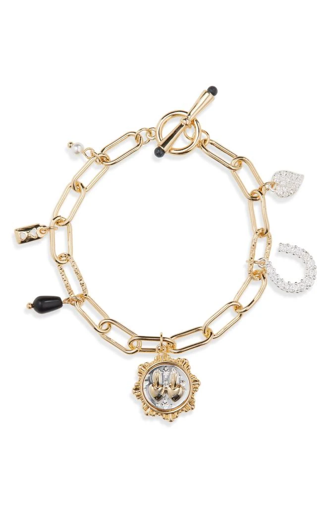 Panacea Two-Tone Charm Toggle Bracelet