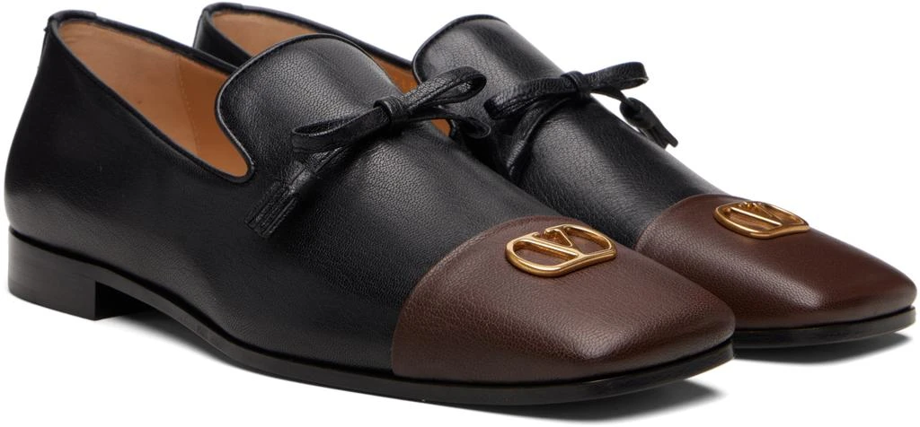 Valentino Black 
Brown Babouchoes Kidskin Loafers 4