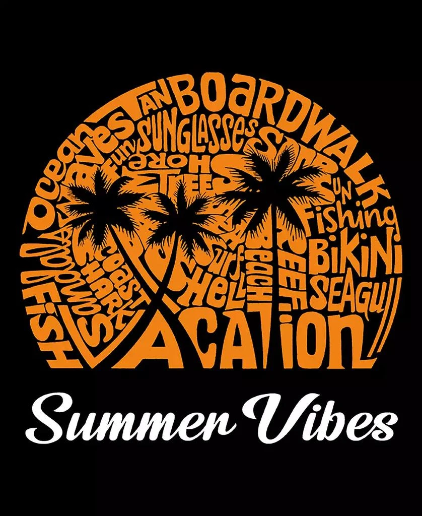 LA Pop Art Women's Summer Vibes Premium Blend Word Art T-Shirt 3