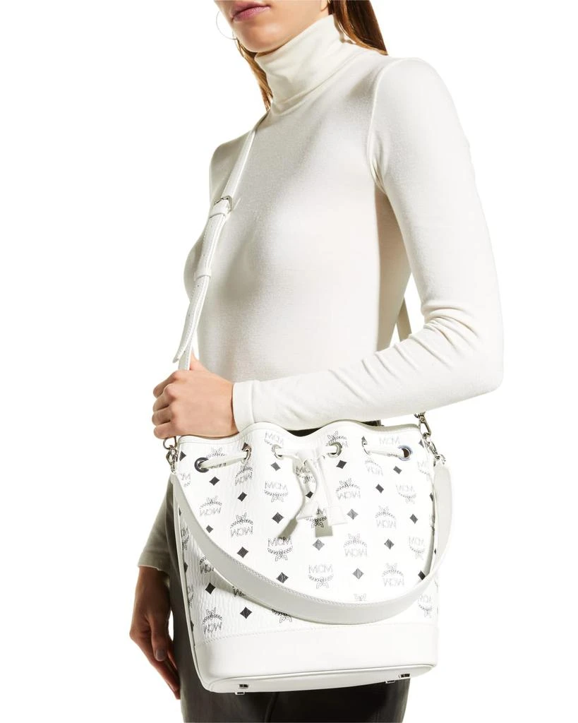 MCM Dessau Medium Monogram Drawstring Bucket Bag 4