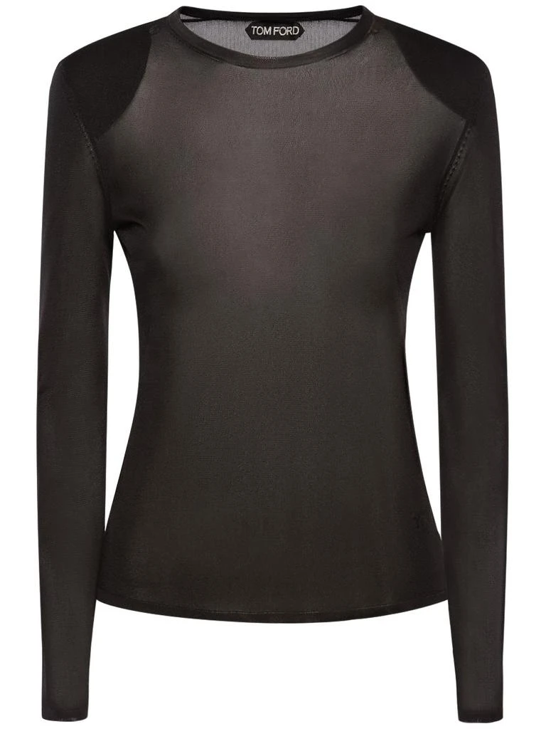 Tom Ford Viscose Jersey Padded Shoulder L/s Top 1