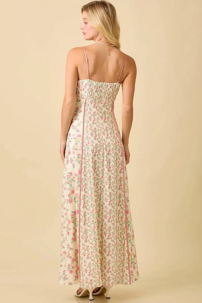 chinese dress ladies Romantic Lace Patchwork Floral Print Long Dress Women Fashion Off Shou –  TOP SHOW main image 0