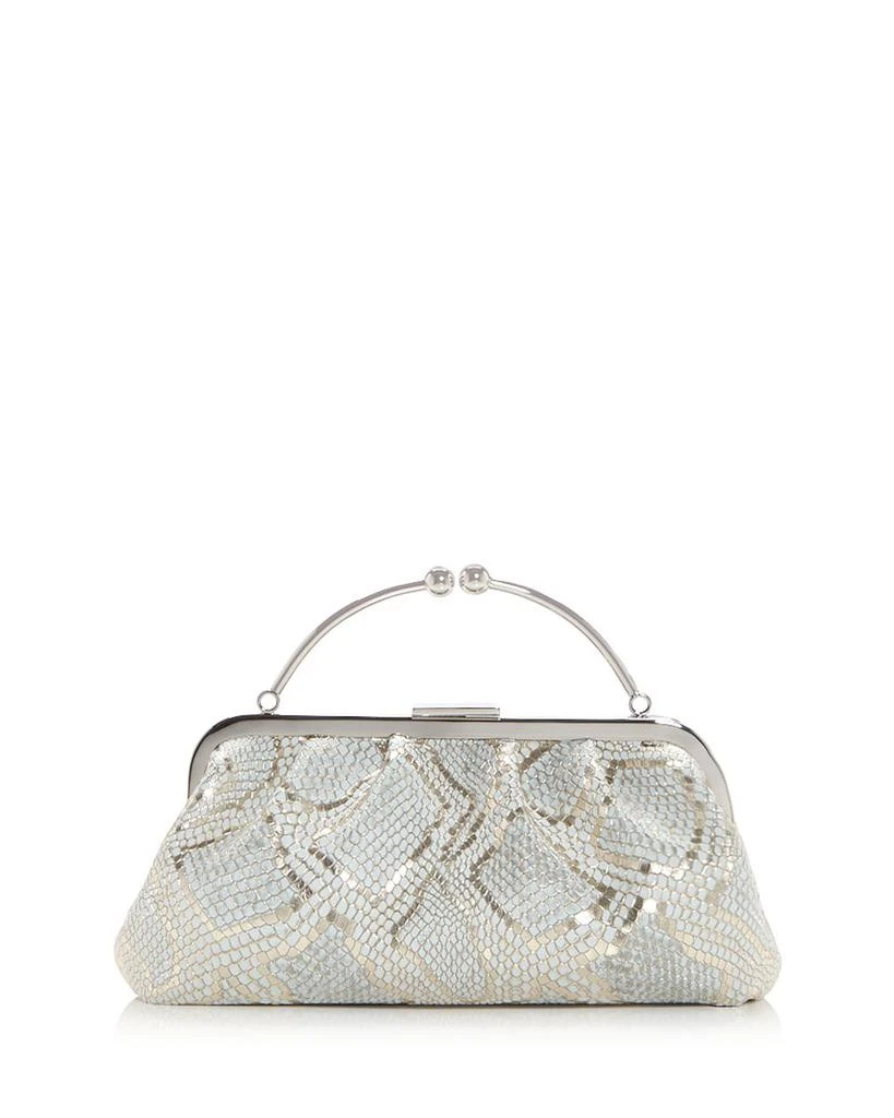 Strathberry Frame Snake Embossed Leather Clutch 1
