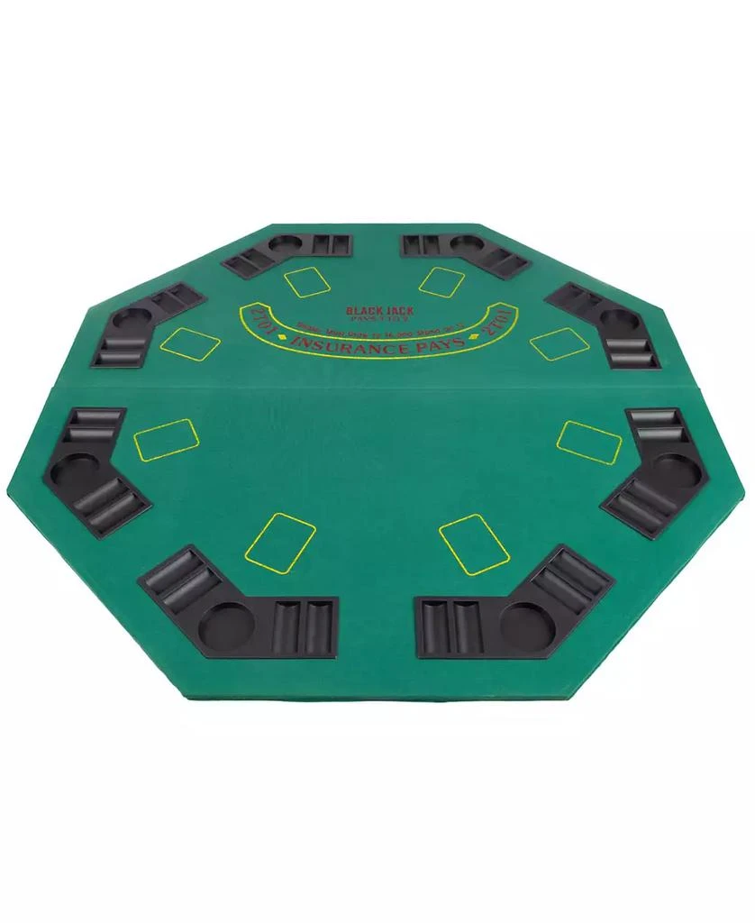 Trademark Global Trademark Poker Solid Wood 2-Fold Poker, Blackjack Tabletop 5