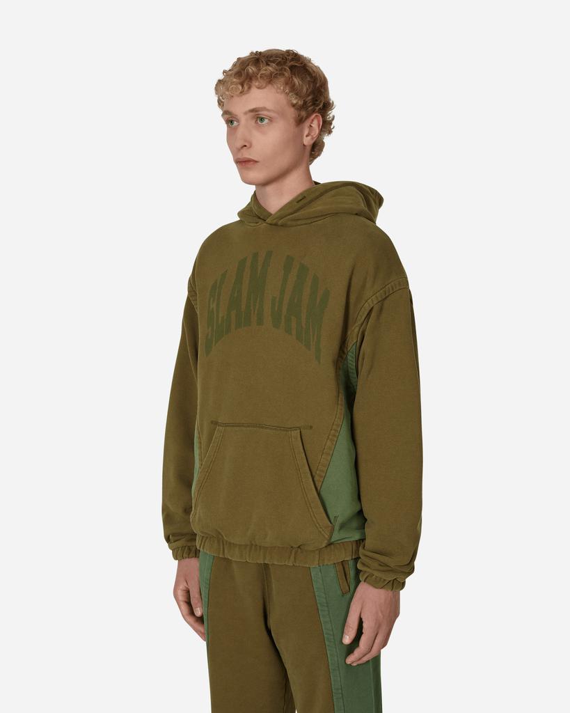 Slam Jam Panel Hooded Sweatshirt Green / Brown