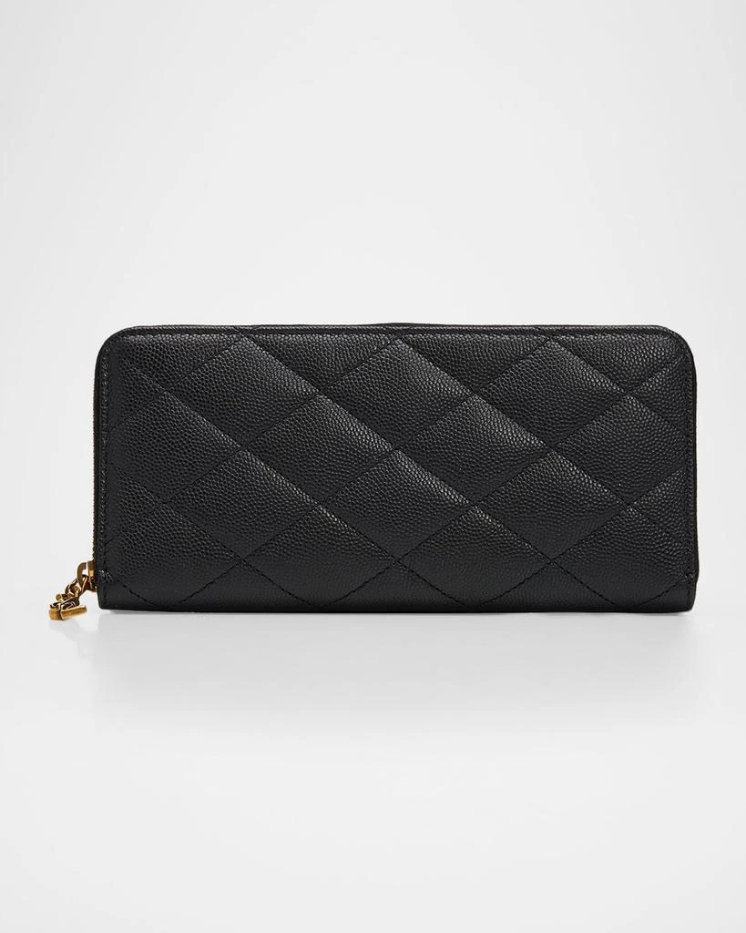 Yves Saint Laurent Cassandre Bijou Leather Zip Wallet
