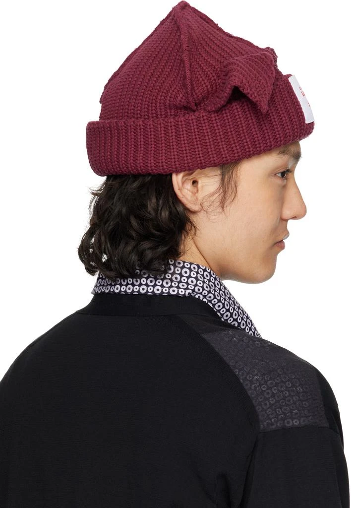 Charles Jeffrey Loverboy Burgundy Chunky Ears Beanie 3
