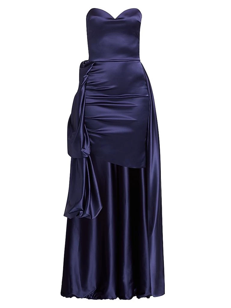 Chiara Boni Docces Satin Strapless High-Low Gown 1