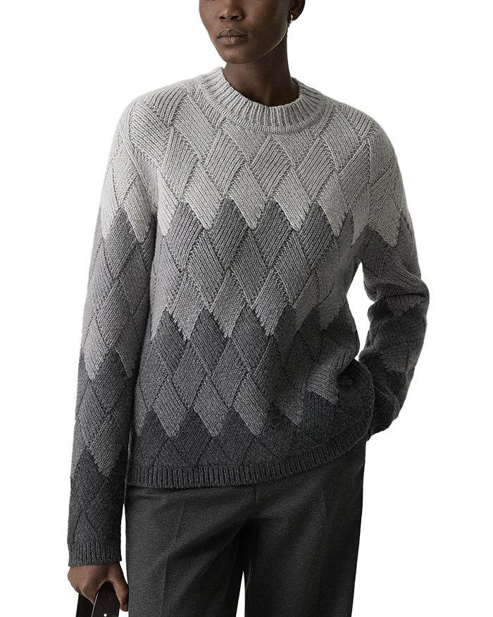 Theory Wool Cashmere Faux Weave Sweater