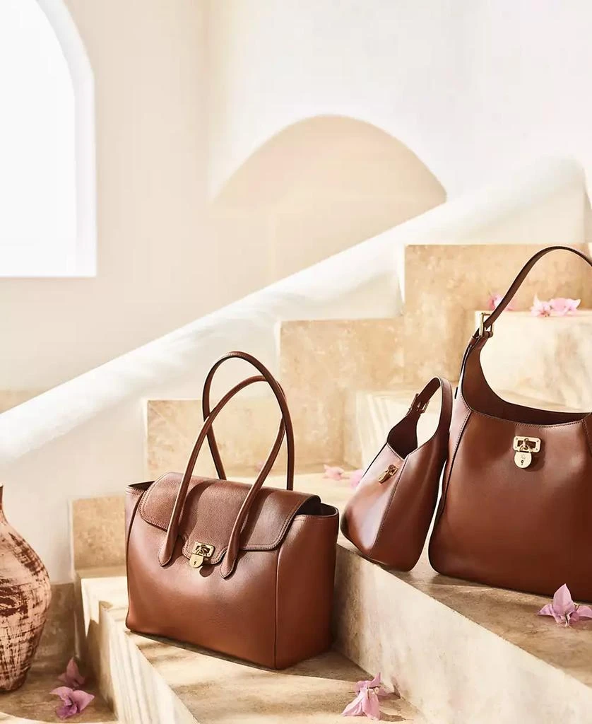 Ralph Lauren Pebbled Leather Extra-Large Tanner Satchel 11
