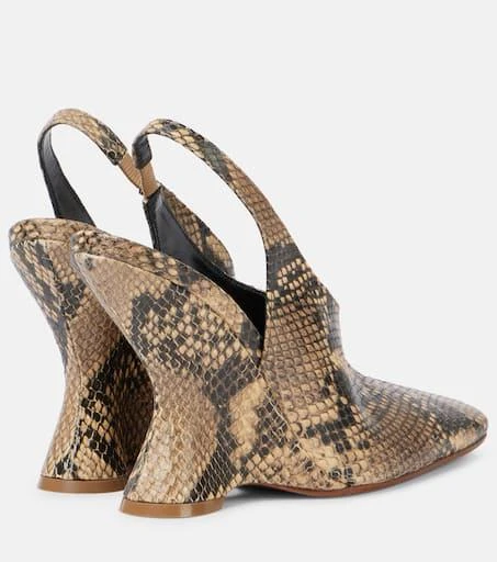 Dries Van Noten Snake-effect leather wedges 2