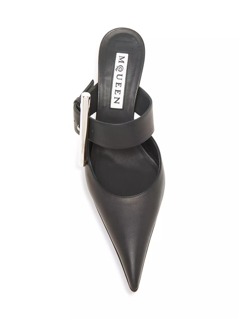 【Alexander McQueen】BIRDEE SANDAL 70MM◆808167WHABS Alexander McQueen Birdee 70MM Leather Mules - Slippers