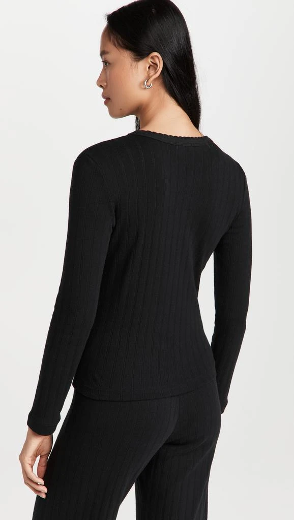 Leset Pointelle Slim Fit Long Sleeve Top 2