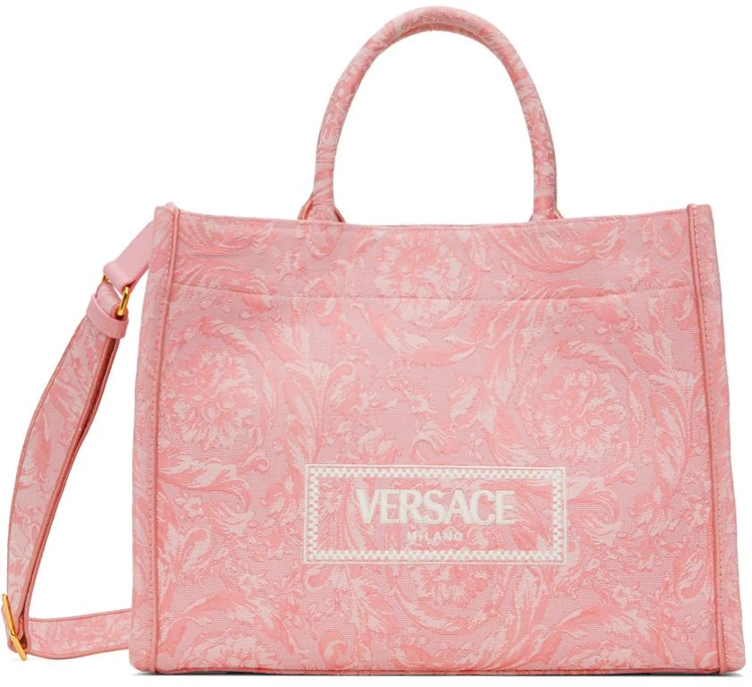 Versace Pink Barocco Athena Tote 1