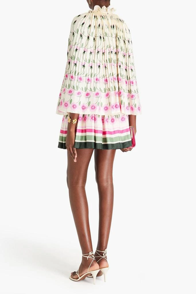 Valentino Cape-effect printed silk-twill mini dress 3