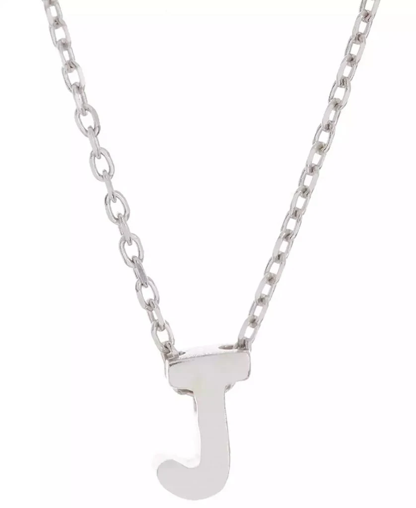 ADORNIA Rhodium-Plated Mini Initial A Pendant Necklace, 16" + 2" extender 1