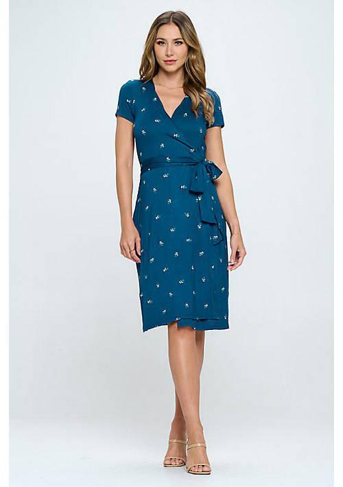 Renee C. C. Floral Wrap Dress With Tie