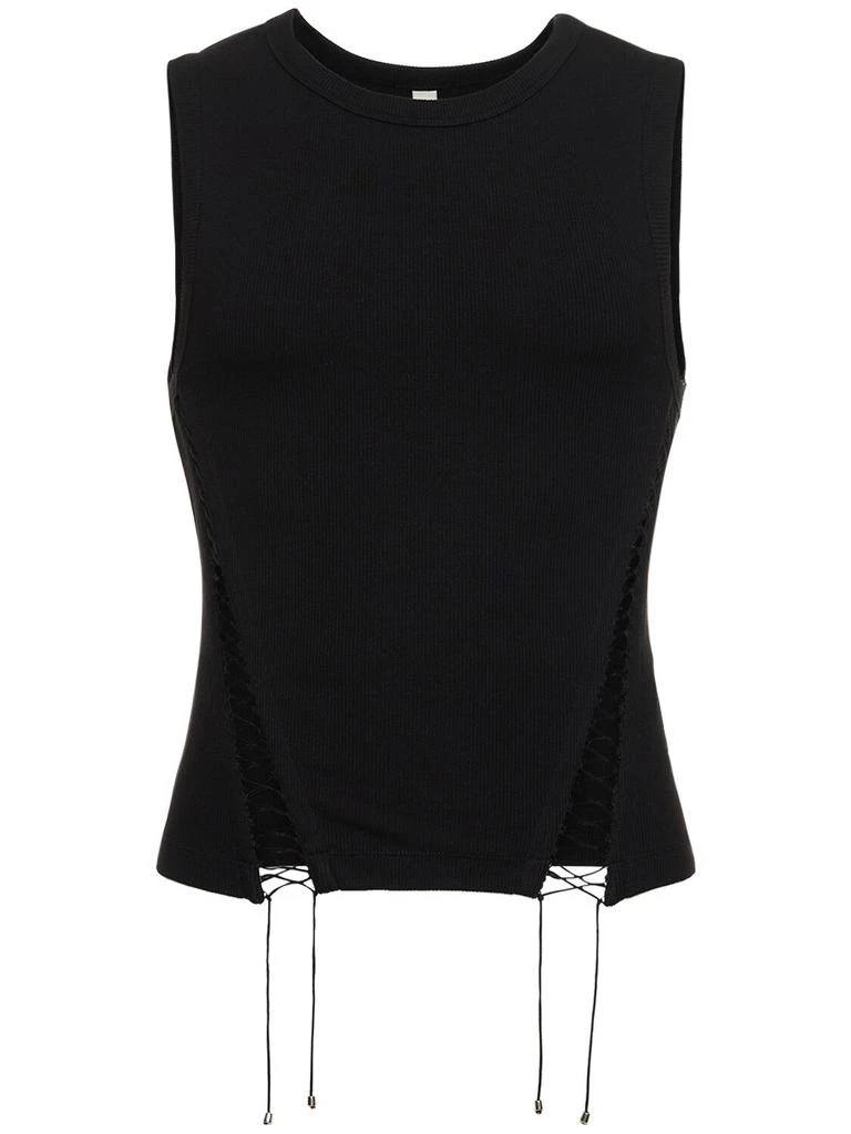 DION LEE Picot Stretch Cotton Tank Top 1