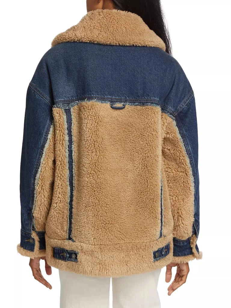 Free People Holly Oversized Denim &amp; Sherpa Jacket 5