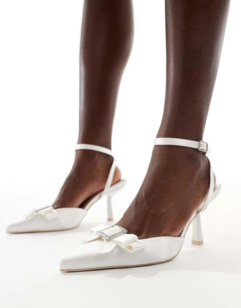 Be Mine Be Mine Bridal Natelle kitten heel mules in ivory 1
