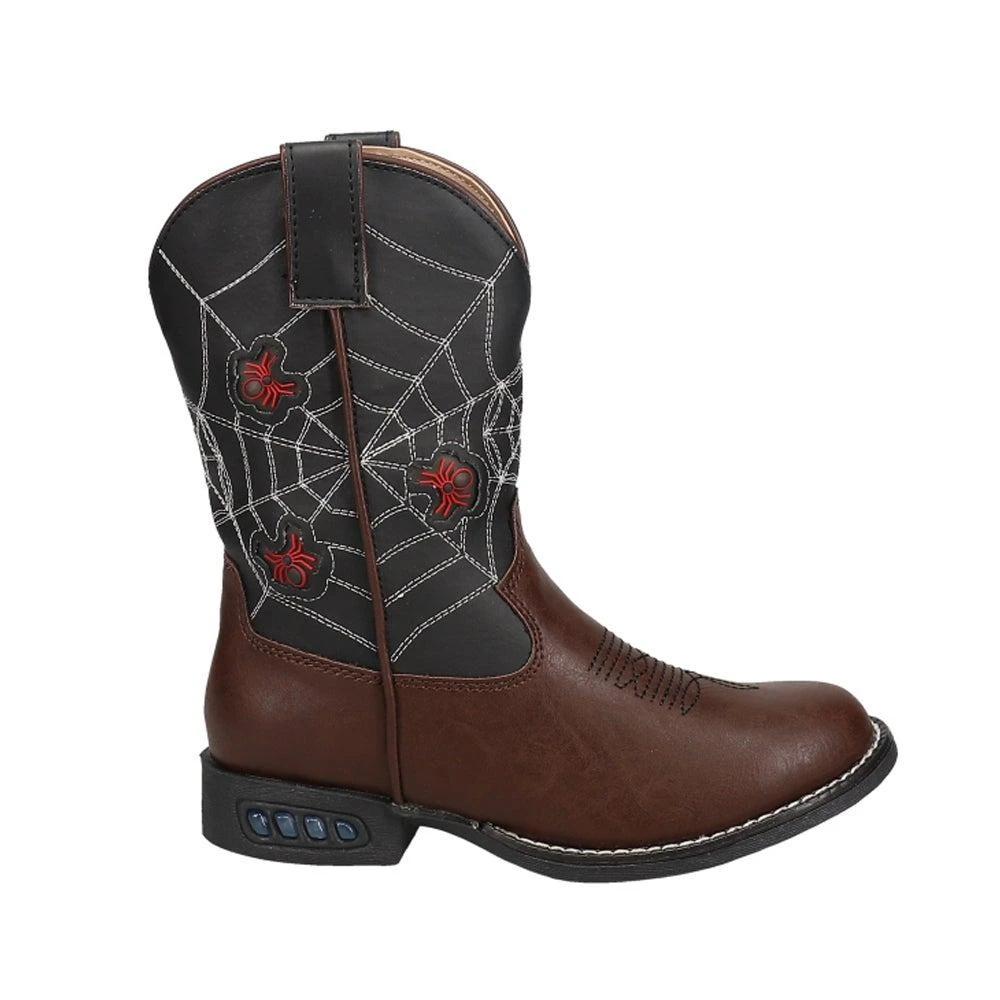 Roper Spider Web Light Up Round Toe Cowboy Boots (Toddler-Little Kid)