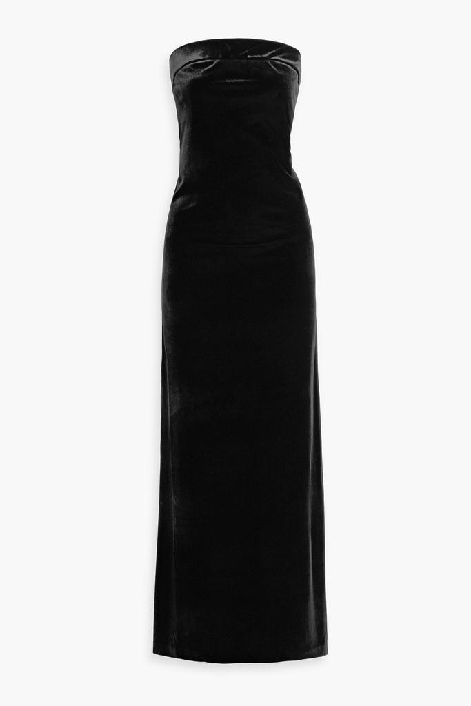 Norma Kamali Strapless velvet maxi dress