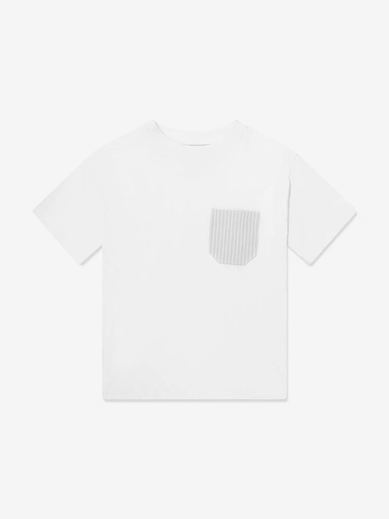 DL1961 DL1961 Boys Striped Pocket T-Shirt in White 1